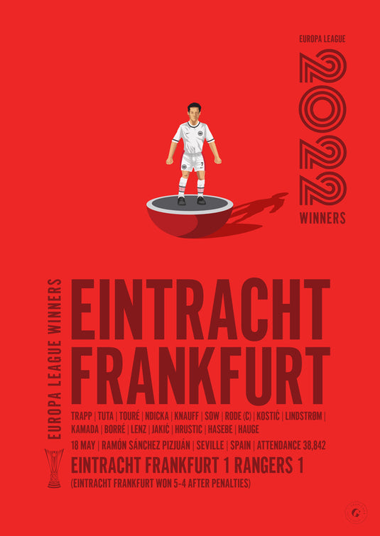 Affiche des vainqueurs de la Ligue Europa de l'Eintracht Francfort 2022