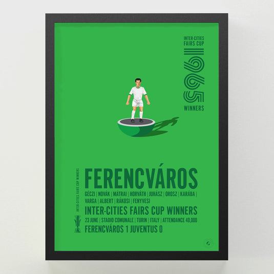 Ferencvaros 1965 Inter-Cities Fairs Cup Winners Poster