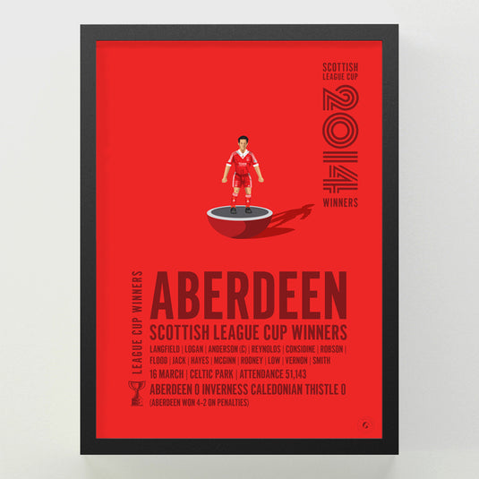 Aberdeen 2014 Scottish League Cup Winners Poster