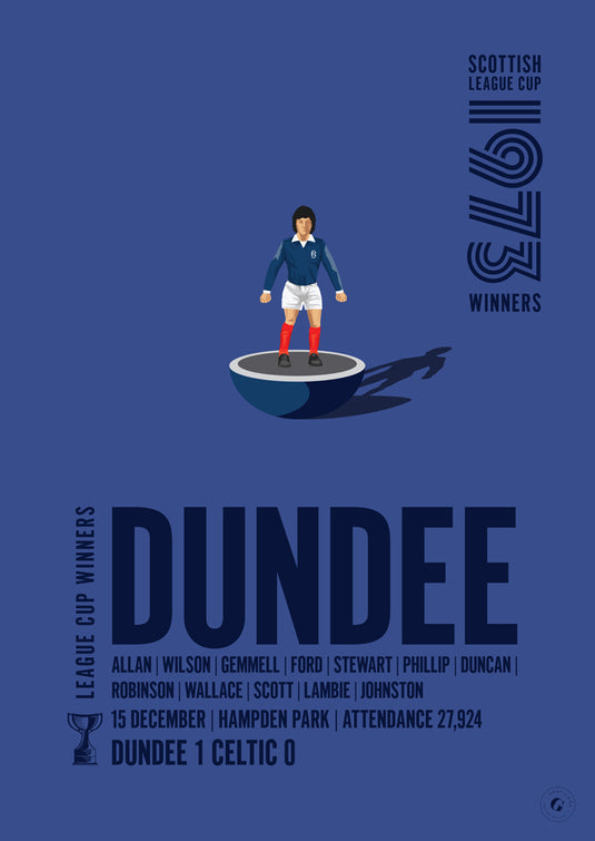 Dundee 1973 Scottish League Cup Winners Poster