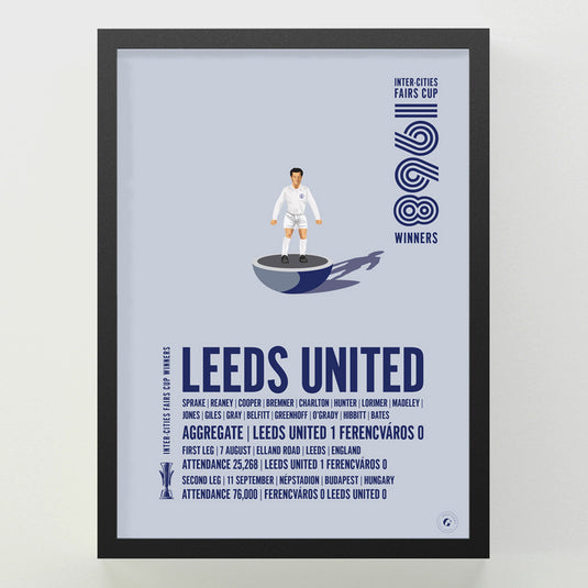 Leeds United 1968 Inter-Cities Fairs Cup Winners Poster