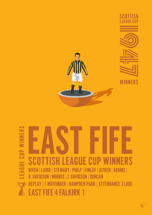 East Fife 1947 Scottish League Cup Winners Poster