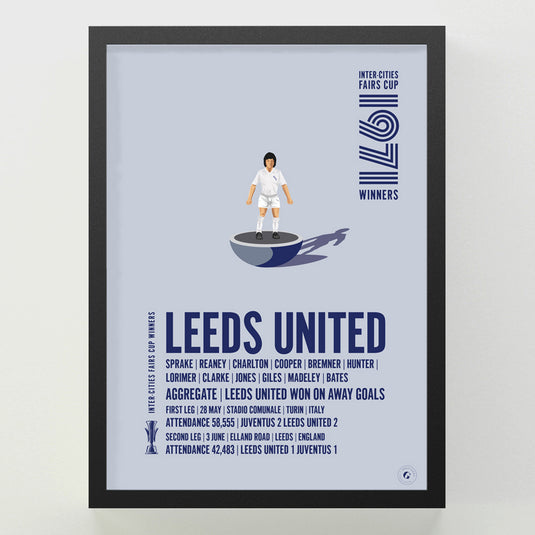 Leeds United 1971 Inter-Cities Fairs Cup Winners Poster