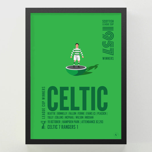 Celtic 1957 Scottish League Cup Winners Poster