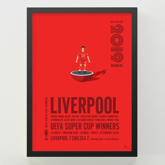 Affiche des vainqueurs de la Super Coupe de l'UEFA 2019 de Liverpool