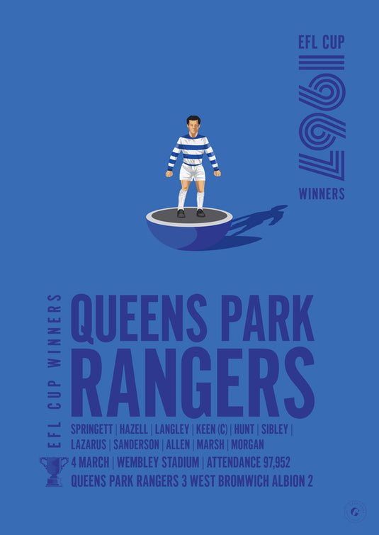 Queens Park Rangers 1967 EFL Cup Winners Poster