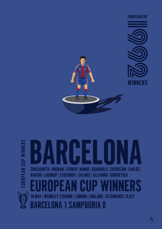 Vainqueurs de la Coupe d'Europe de Barcelone 1992 Poster