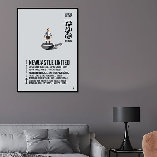 Newcastle United 1969 Inter-Cities Fairs Cup Winners Poster