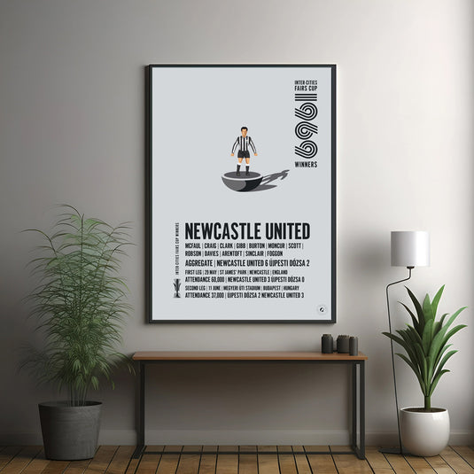 Newcastle United 1969 Inter-Cities Fairs Cup Winners Poster