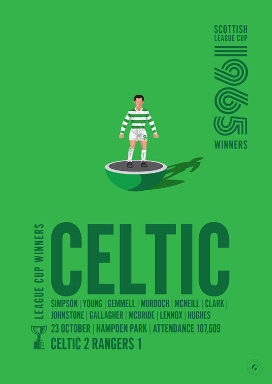 Celtic 1965 Scottish League Cup Winners Poster