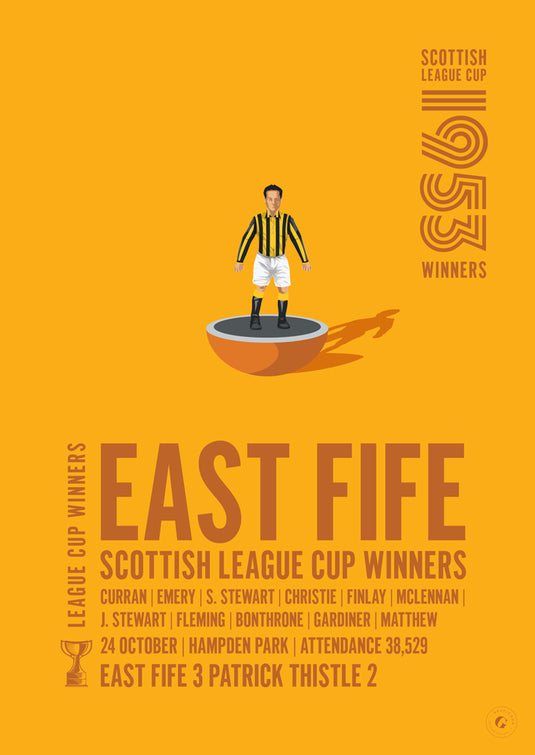East Fife 1953 Scottish League Cup Winners Poster