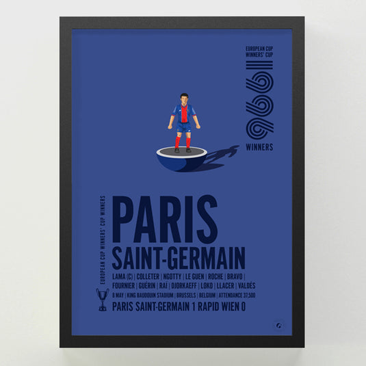 Affiche des vainqueurs de la Coupe des vainqueurs de coupe UEFA 1996 du PSG