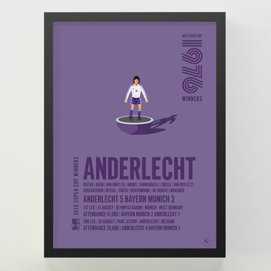 Affiche des vainqueurs de la Super Coupe de l'UEFA 1976 d'Anderlecht