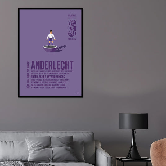 Affiche des vainqueurs de la Super Coupe de l'UEFA 1976 d'Anderlecht