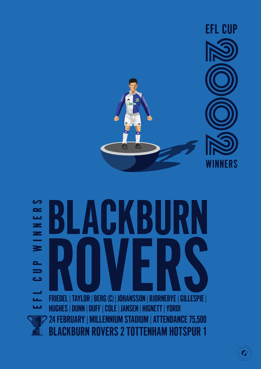 Blackburn Rovers 2002 EFL Cup Winners Poster