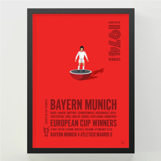 Vainqueurs de la Coupe d'Europe du Bayern Munich 1974 Poster