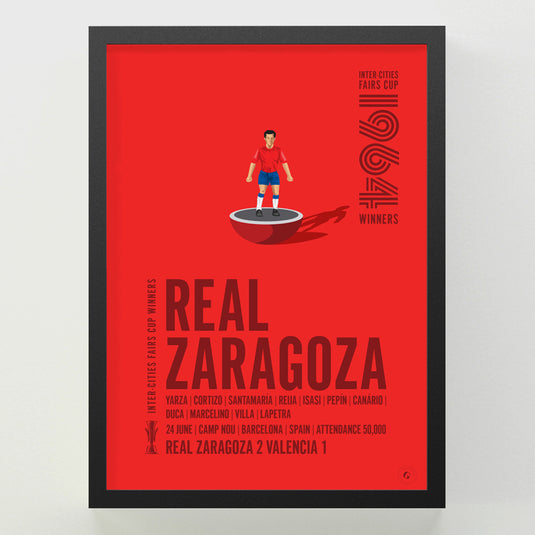 Real Zaragoza 1964 Inter-Cities Fairs Cup Winners Poster