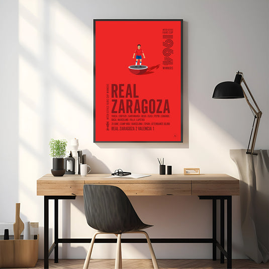 Real Zaragoza 1964 Inter-Cities Fairs Cup Winners Poster