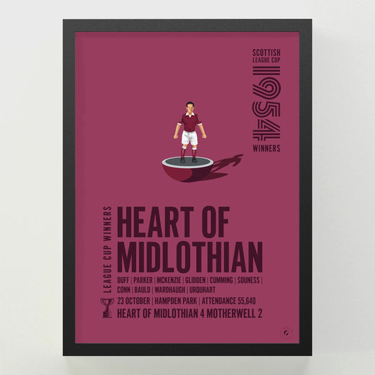 Heart of Midlothian 1954 Scottish League Cup Winners Poster