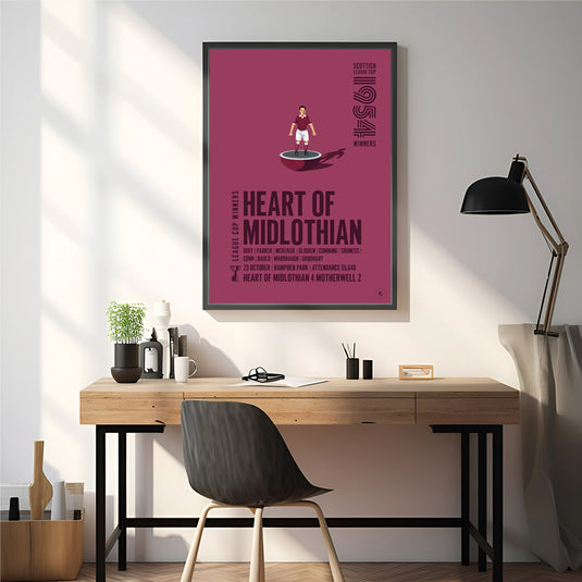 Heart of Midlothian 1954 Scottish League Cup Winners Poster