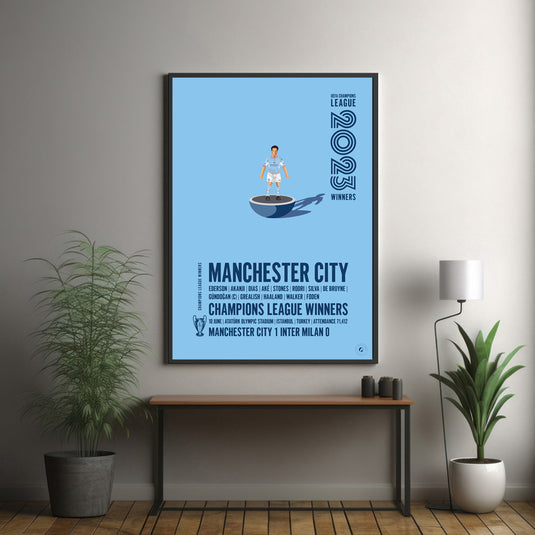 Manchester City 2023 UEFA Champions League Winners Poster
