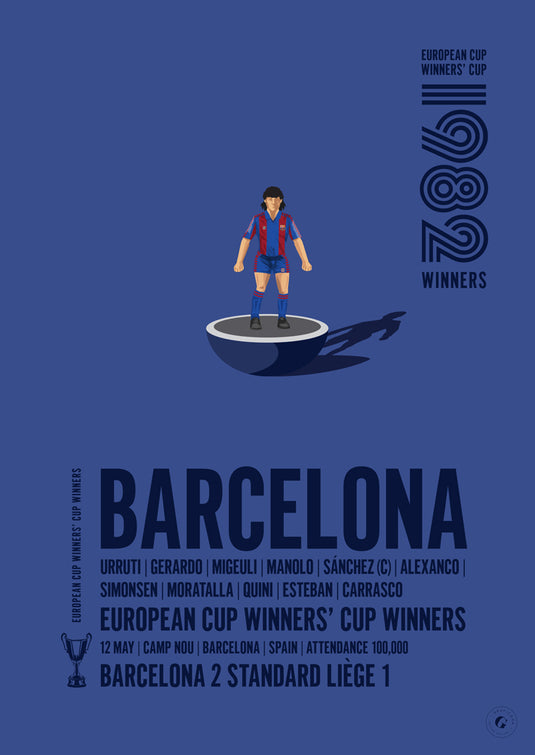 Affiche des vainqueurs de la Coupe des vainqueurs de coupe UEFA de Barcelone 1982