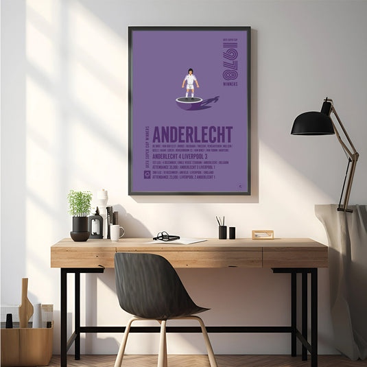 Affiche des vainqueurs de la Super Coupe de l'UEFA 1978 d'Anderlecht