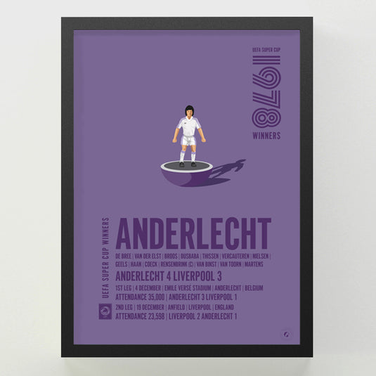 Affiche des vainqueurs de la Super Coupe de l'UEFA 1978 d'Anderlecht