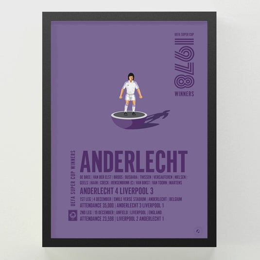 Anderlecht 1978 UEFA Super Cup Winners Poster