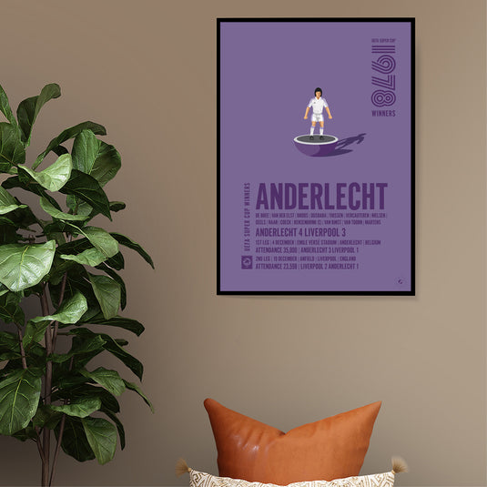 Affiche des vainqueurs de la Super Coupe de l'UEFA 1978 d'Anderlecht