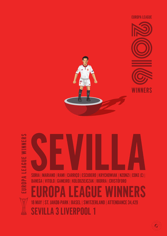 Sevilla 2016 Europa League Winners Poster