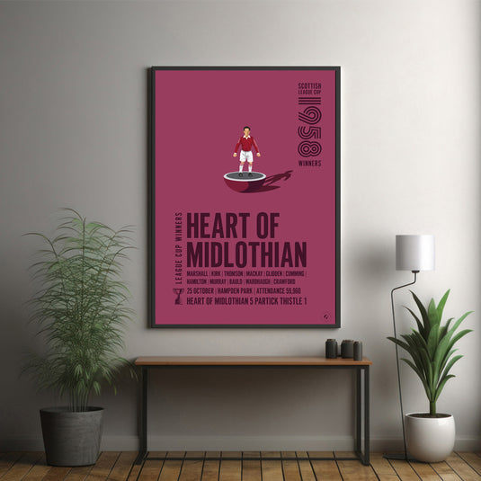 Heart of Midlothian 1958 Scottish League Cup Winners Poster
