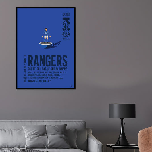 Rangers 1988 Scottish League Cup Winners Poster