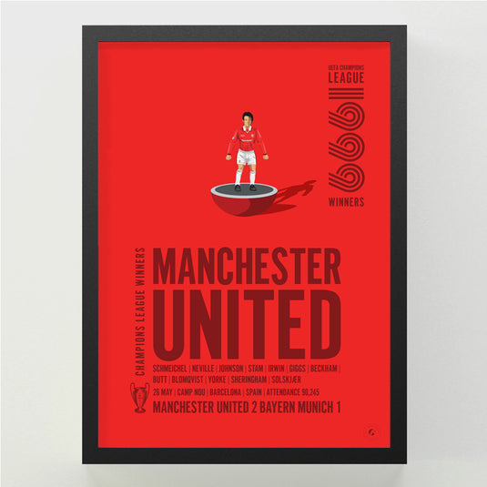 Affiche des vainqueurs de la Ligue des champions de l'UEFA 1999 de Manchester United