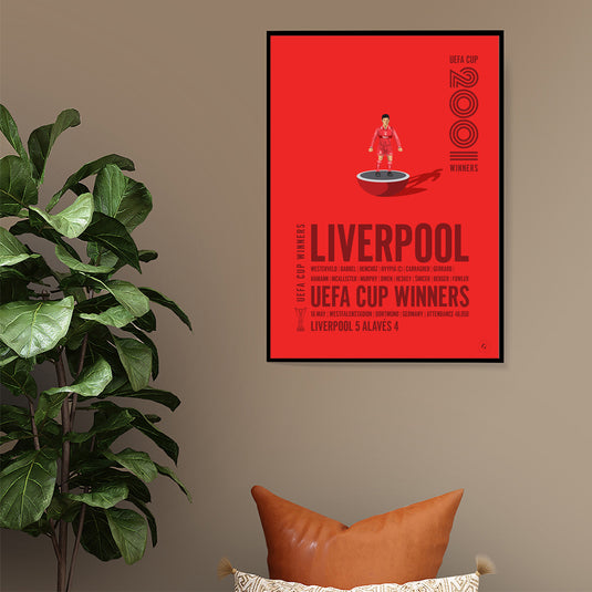 Affiche des vainqueurs de la Coupe UEFA 2001 de Liverpool