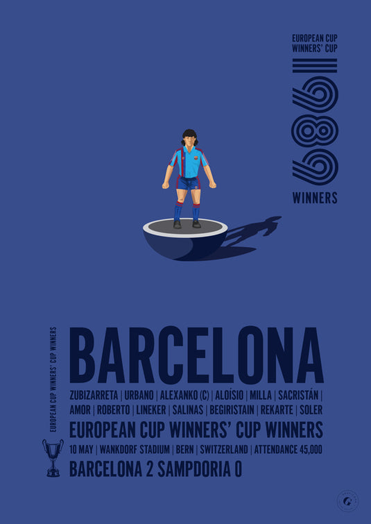 Affiche des vainqueurs de la Coupe des vainqueurs de coupe UEFA de Barcelone 1989