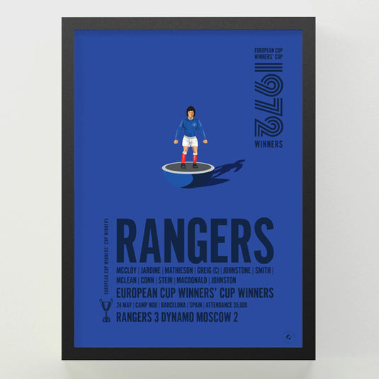 Affiche des vainqueurs de la Coupe des vainqueurs de coupe UEFA 1972 des Rangers