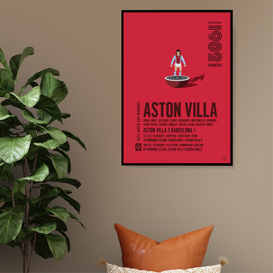 Aston Villa 1982 UEFA Super Cup Winners Poster