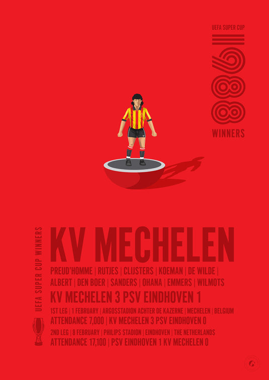 KV Mechelen Vainqueur de la Super Coupe de l'UEFA 1988 Poster