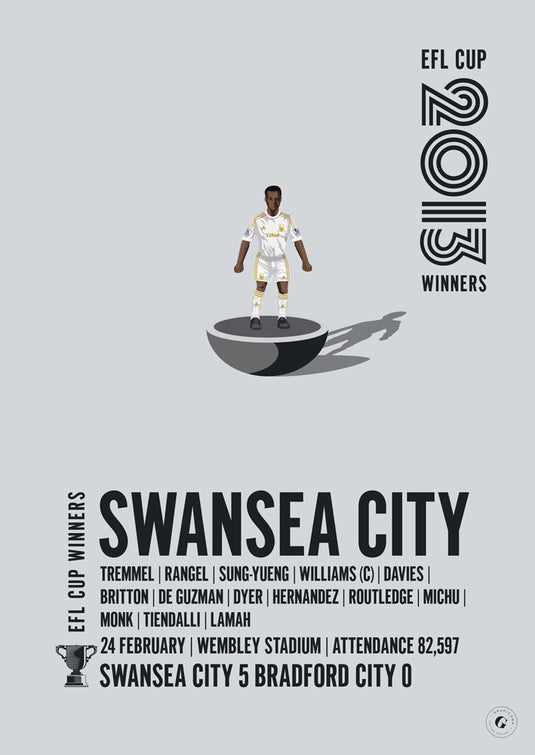 Swansea City 2013 EFL Cup Winners Poster