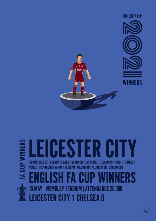 Leicester City FA Cup Winners 2021 Print