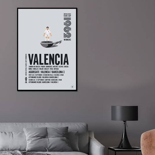 Valencia 1962 Inter-Cities Fairs Cup Winners Poster