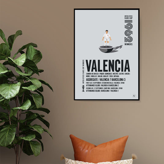 Valencia Inter-Cities Fairs Cup Winners 1962 Print