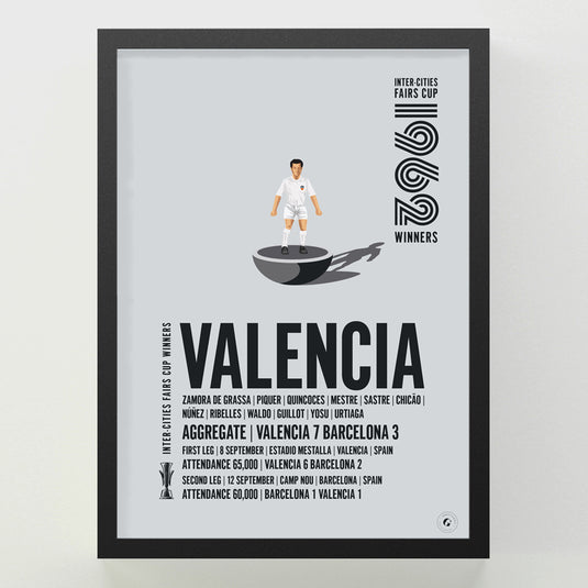 Valencia Inter-Cities Fairs Cup Winners 1962 Print