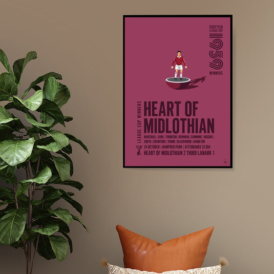 Heart of Midlothian 1959 Scottish League Cup Winners Poster