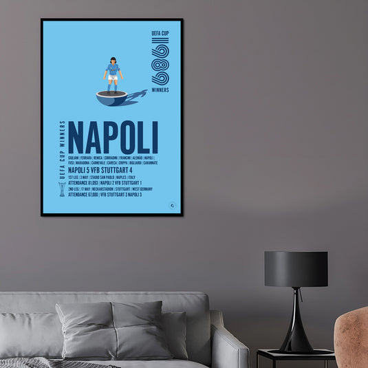 Affiche des vainqueurs de la Coupe UEFA du SSC Napoli 1989