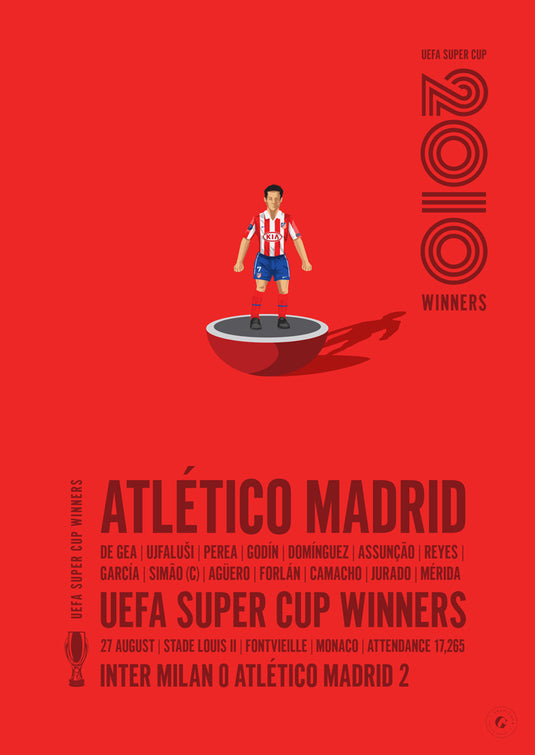 Atletico Madrid 2010 UEFA Super Cup Winners Poster