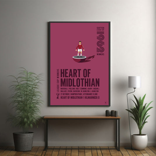 Heart of Midlothian 1962 Scottish League Cup Winners Poster
