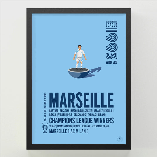 Affiche des vainqueurs de l'UEFA Champions League de Marseille 1993