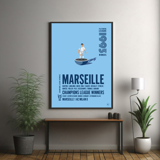 Affiche des vainqueurs de l'UEFA Champions League de Marseille 1993